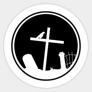 Graveyard Silhouette Inverted Sticker